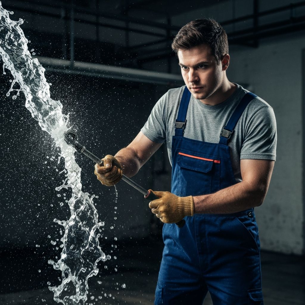 Emergency plumbing repair in progress